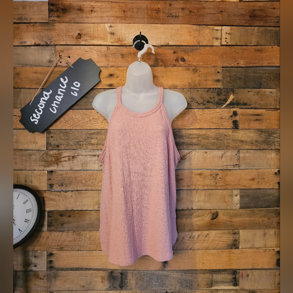 SALE-Universal Thread Women's Blush Toasted Pink Textured Halter Tank Top SZ 1x